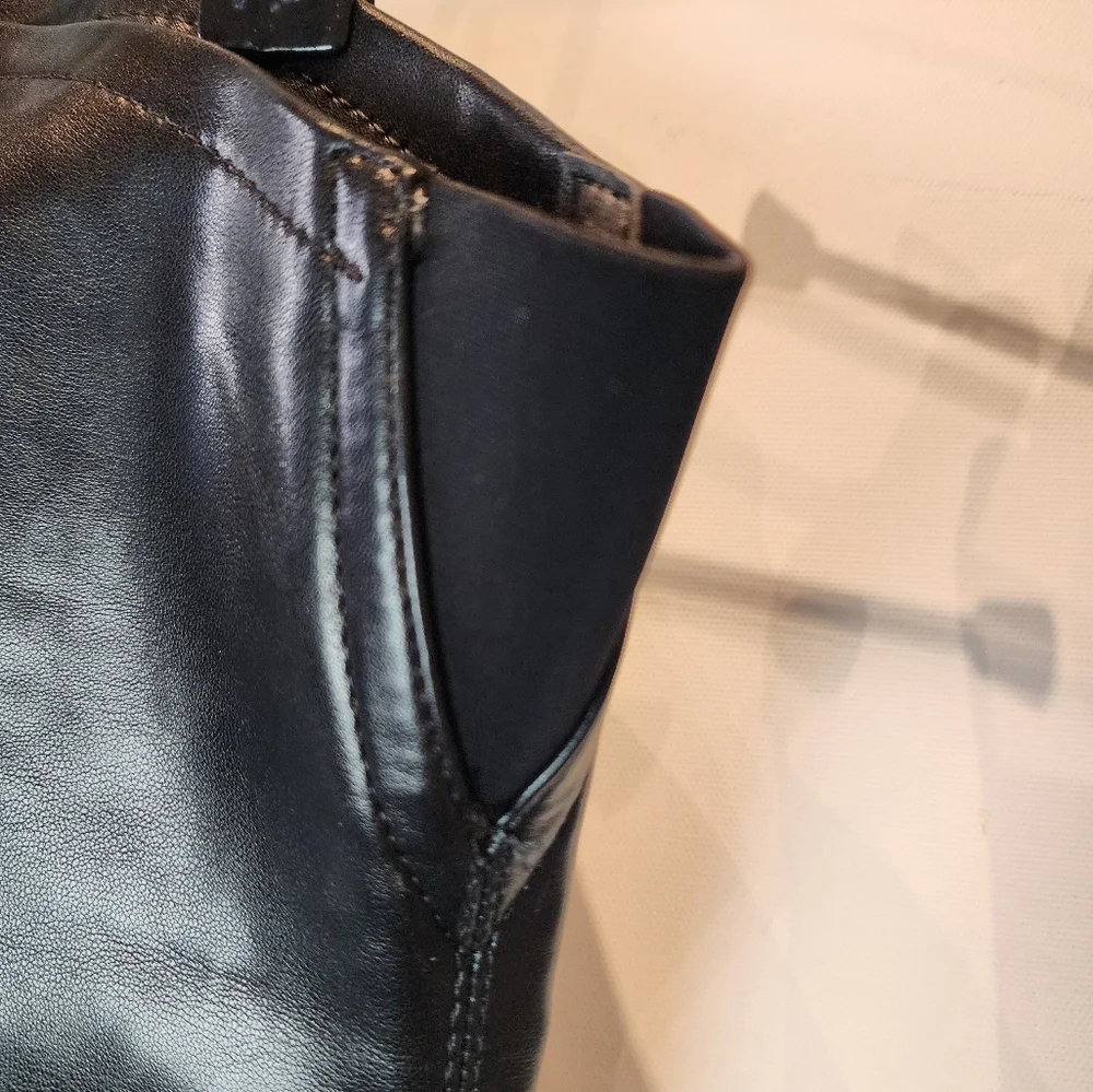 Black New Over the Knee Stiletto Boots Vegan Zip Design Size 37 EU / 6.5 US‎
